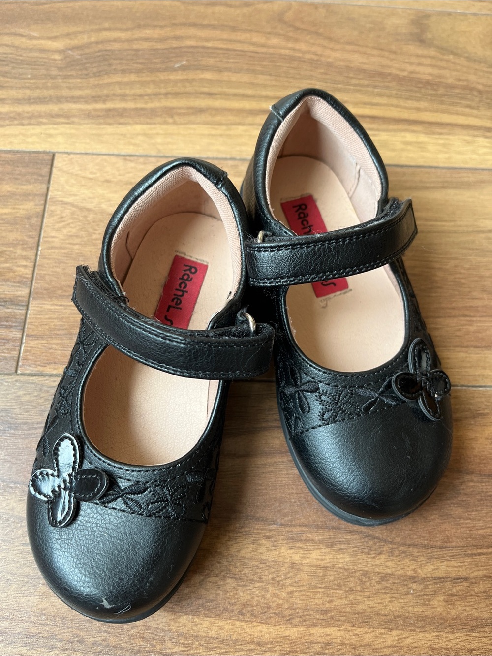 Rachel Black Girls Shoes Floral & Butterfly Detail Formal Cute Size 8 Toddler